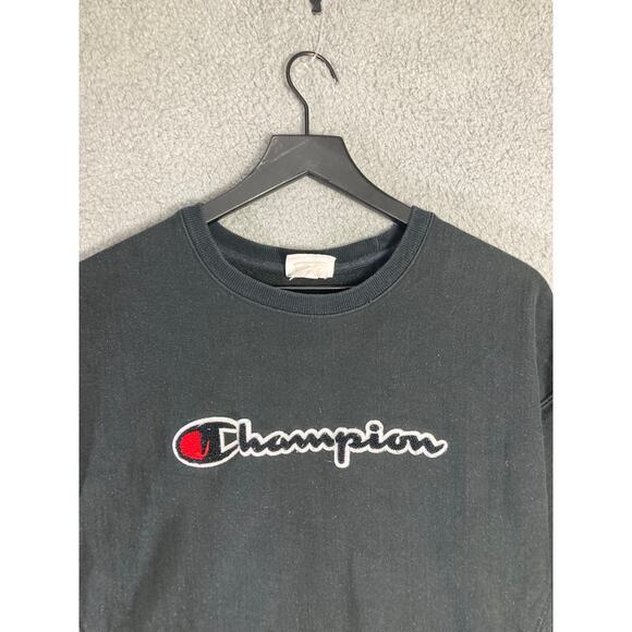Champion Reverse Weave Unisex Black Pullover Sweatshirt Women's‎ M Crew Neck - Picture 4 of 6